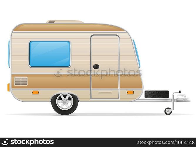 trailer caravan mobil home vector illustration isolated on white background