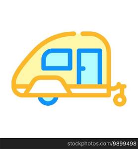 trailer home on wheels line icon vector. trailer home on wheels color sign. isolated symbol illustration. trailer home on wheels color icon vector illustration