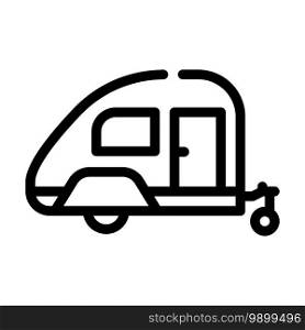 trailer home on wheels line icon vector. trailer home on wheels sign. isolated contour symbol black illustration. trailer home on wheels line icon vector illustration