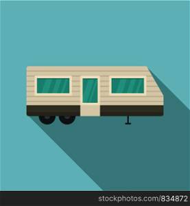 Trailer house icon. Flat illustration of trailer house vector icon for web design. Trailer house icon, flat style