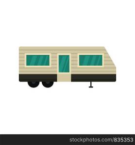 Trailer house icon. Flat illustration of trailer house vector icon for web isolated on white. Trailer house icon, flat style