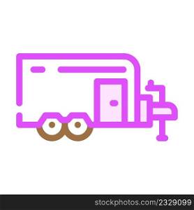 trailer house on wheel color icon vector. trailer house on wheel sign. isolated symbol illustration. trailer house on wheel color icon vector illustration