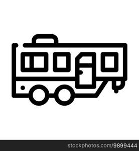 trailer mobile home line icon vector. trailer mobile home sign. isolated contour symbol black illustration. trailer mobile home line icon vector illustration