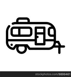 trailer mobile house line icon vector. trailer mobile house sign. isolated contour symbol black illustration. trailer mobile house line icon vector illustration