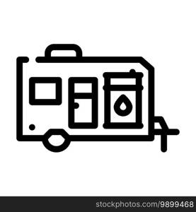 trailer with water line icon vector. trailer with water sign. isolated contour symbol black illustration. trailer with water line icon vector illustration