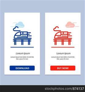 Train, Bullet, Transport Blue and Red Download and Buy Now web Widget Card Template