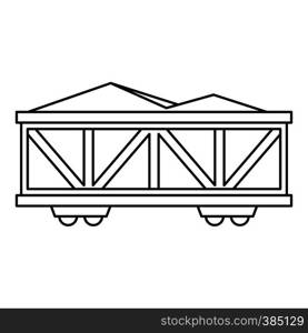 Train cargo wagon icon. Outline illustration of cargo wagon vector icon for web design. Train cargo wagon icon, outline style