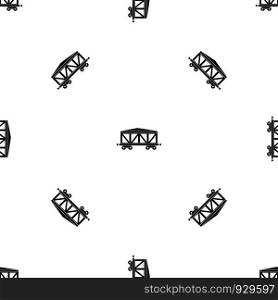 Train cargo wagon pattern repeat seamless in black color for any design. Vector geometric illustration. Train cargo wagon pattern seamless black