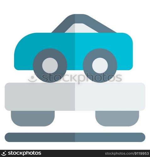 Train carriage for transporting an automobile