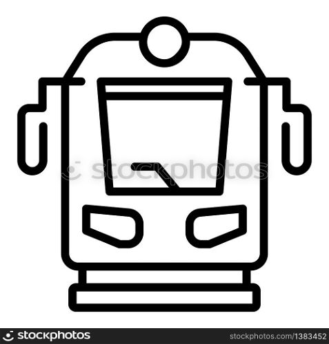 Train front view icon. Outline train front view vector icon for web design isolated on white background. Train front view icon, outline style
