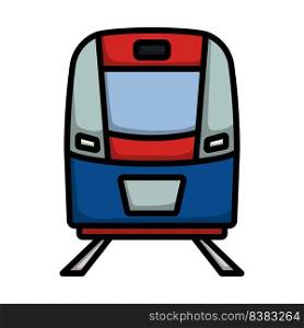 Train Icon. Editable Bold Outline With Color Fill Design. Vector Illustration.