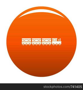 Train icon. Simple illustration of train vector icon for any design orange. Train icon vector orange