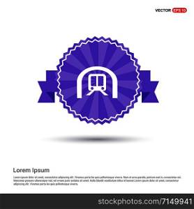 Train Icon. Traffic sign icon - Purple Ribbon banner