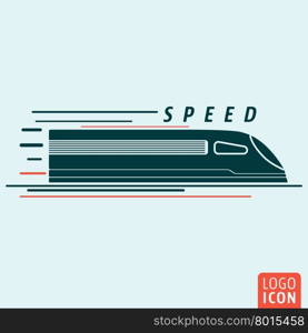 Train icon. Train logo. Train symbol. High speed train icon isolated, minimal design. Vector illustration