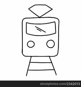 Train icon. Vector doodle illustration.