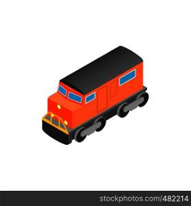 Train locomotive transportation railway isometric 3d icon on a white background. Train locomotive isometric 3d icon
