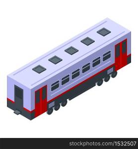 Train passenger wagon icon. Isometric of train passenger wagon vector icon for web design isolated on white background. Train passenger wagon icon, isometric style