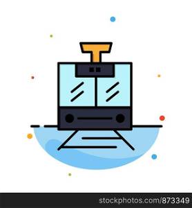 Train, Public, Service, Vehicle Abstract Flat Color Icon Template