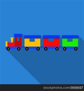 Train small toy icon. Flat illustration of train small toy vector icon for web design. Train small toy icon, flat style