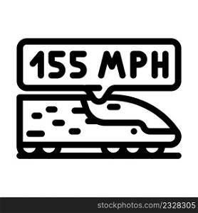 train speed line icon vector. train speed sign. isolated contour symbol black illustration. train speed line icon vector illustration