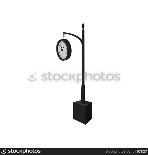 Train station clock cartoon icon on a white background. Train station clock cartoon icon