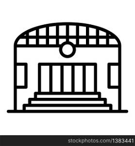 Train station icon. Outline train station vector icon for web design isolated on white background. Train station icon, outline style