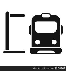 Train station icon simple vector. Railway platform. People city. Train station icon simple vector. Railway platform
