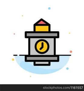 Train, Time, Station Abstract Flat Color Icon Template