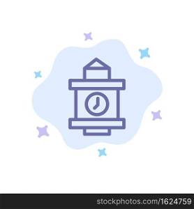 Train, Time, Station Blue Icon on Abstract Cloud Background