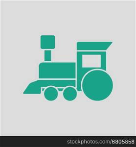 Train toy ico. Gray background with green. Vector illustration.