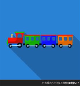 Train toy with shadow icon. Flat illustration of train toy with shadow vector icon for web design. Train toy with shadow icon, flat style