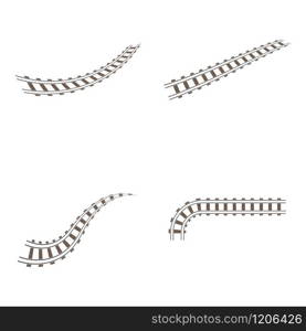 Train tracks vector icon design template illustration