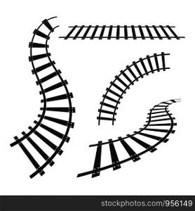 Train tracks vector icon design template illustration