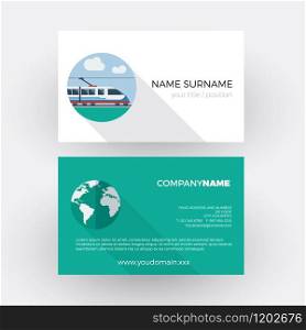 train traveling, railways agency. vector professional business card