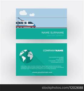 train traveling, railways agency. vector professional business card