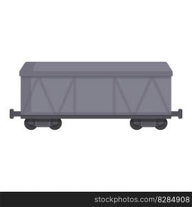 Train wagon icon cartoon vector. Cargo goods. Transport coal. Train wagon icon cartoon vector. Cargo goods