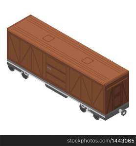 Train wagon icon. Isometric of train wagon vector icon for web design isolated on white background. Train wagon icon, isometric style