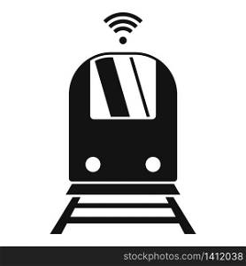 Train wifi point icon. Simple illustration of train wifi point vector icon for web design isolated on white background. Train wifi point icon, simple style