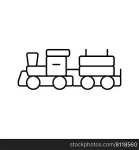 train wooden toy line icon vector. train wooden toy sign. isolated contour symbol black illustration. train wooden toy line icon vector illustration
