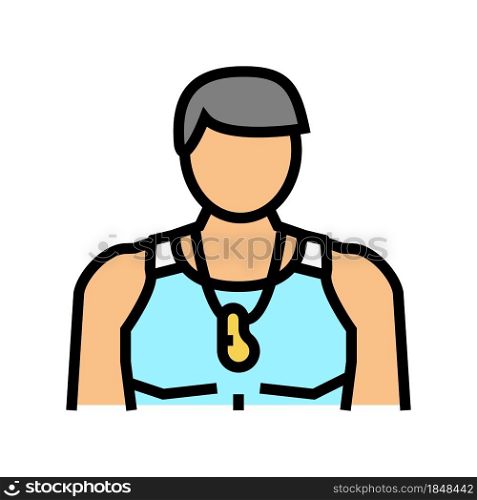 trainer athlete man color icon vector. trainer athlete man sign. isolated symbol illustration. trainer athlete man color icon vector illustration