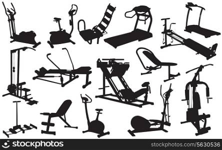 trainer silhouettes vector illustration