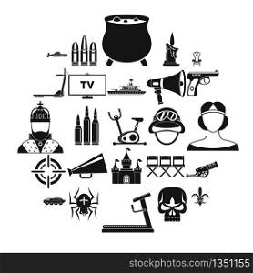 Training actor icons set. Simple set of 25 training actor vector icons for web isolated on white background. Training actor icons set, simple style