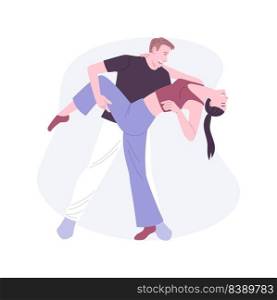 Training at home isolated cartoon vector illustrations. Couple dancing at home, staying fit, indoors activity together, cheerful people training and having fun, physical activity vector cartoon.. Training at home isolated cartoon vector illustrations.