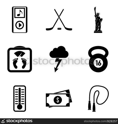 Training before cup icons set. Simple set of 9 training before cup vector icons for web isolated on white background. Training before cup icons set, simple style