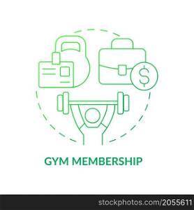Training center membership concept icon. Athletic lifestyle support. Fitness studio pass abstract idea thin line illustration. Isolated outline drawing. Roboto-Medium, Myriad Pro-Bold fonts used. Training center membership concept icon
