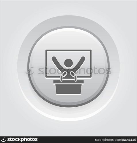 Training Icon. Business Concept. Training Icon. Business Concept. Grey Button Design