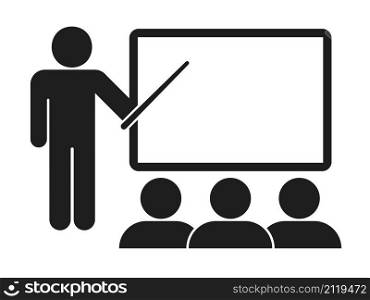 Training icon vector. Training education icon. Blackboard with teacher. Seminar vector sign. Business conference pictogram.. Training icon vector. Training education icon. Blackboard with teacher. Seminar vector sign.