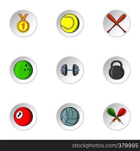 Training icons set. Cartoon illustration of 9 training vector icons for web. Training icons set, cartoon style