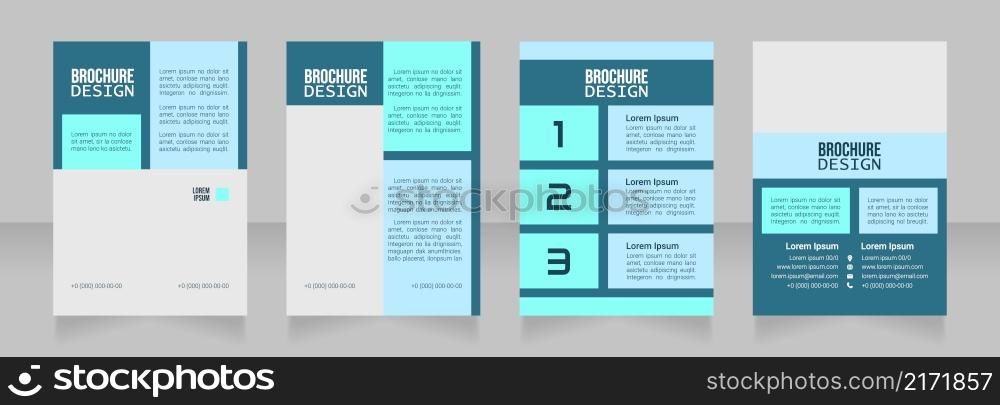 Training seminar blank brochure design. Template set with copy space for text. Premade corporate reports collection. Editable 4 paper pages. Bebas Neue, Lucida Console, Roboto Light fonts used. Training seminar blank brochure design