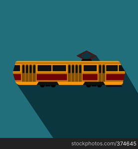 Tram icon. Flat illustration of tram vector icon for web design. Tram icon, flat style